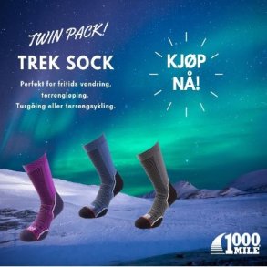 1000 Mile TREK Sock Twin Pack