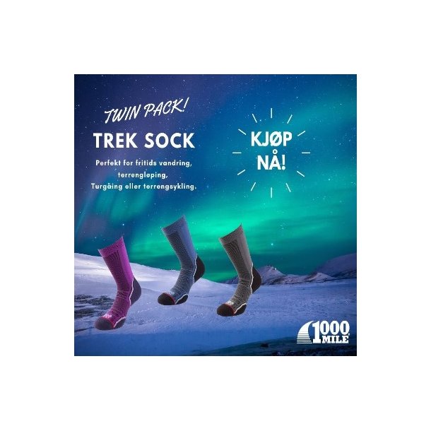 1000 Mile TREK Sock Twin Pack